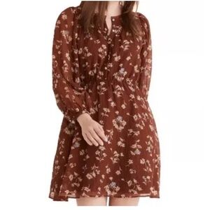 New Madewell Rust Floral Print Dress